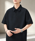 Solid-color breathable short-sleeve polo shirt